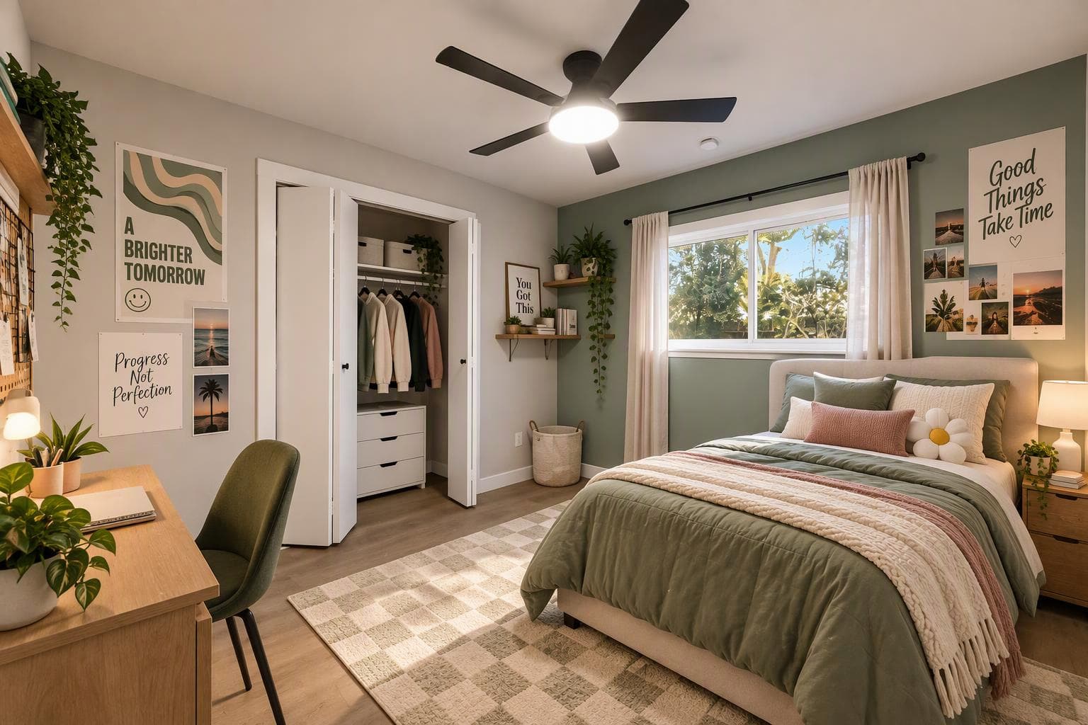 Staged Green Bedroom at 2103 Fall Meadow Dr